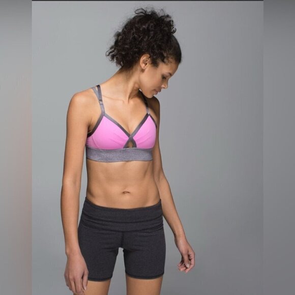 lululemon athletica Tops - Lululemon If your lucky pink medium support Strappy Stretch lightweight bra 6